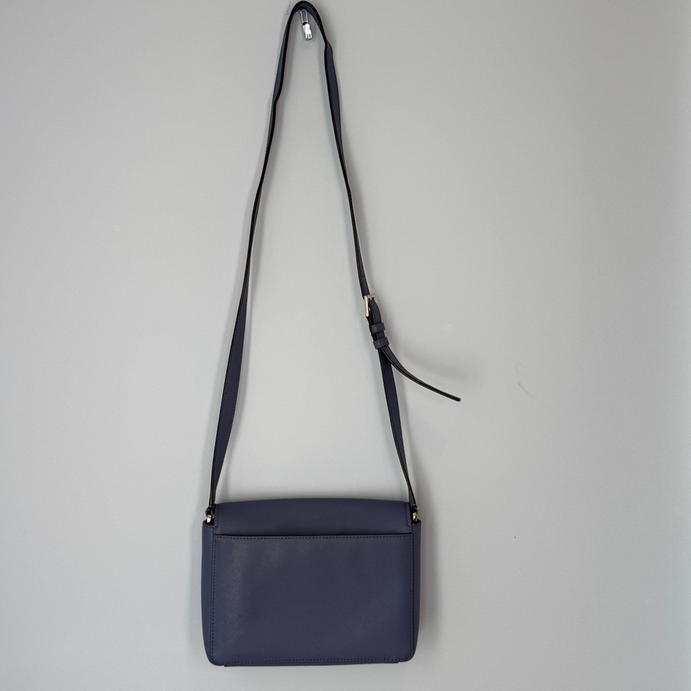 Kate Spade Blue Crossbody Classic Flap Purse Handbag Bag - Picture 8 of 16